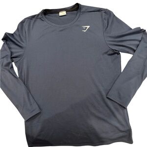 Gymshark Men's Navy Long Sleeve Tee